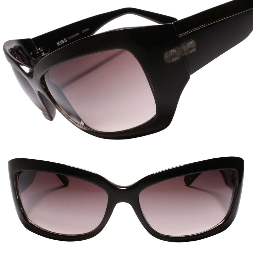 90s Y2K Rare & Authentic Vintage Mod Style Black Oversized Square Sunglasses